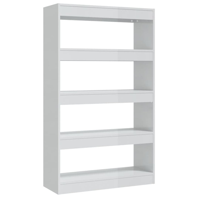 vidaXL Book Cabinet/Room Divider High Gloss White 80x30x135 cm Engineered Wood