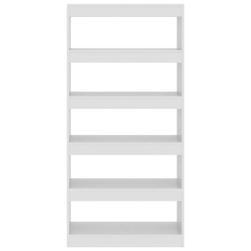 vidaXL Book Cabinet/Room Divider High Gloss White 80x30x166 cm Engineered Wood