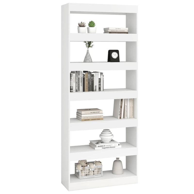 vidaXL Book Cabinet/Room Divider White 80x30x198 cm Engineered Wood
