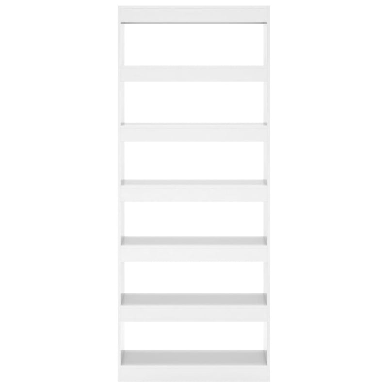 vidaXL Book Cabinet/Room Divider High Gloss White 80x30x198 cm Engineered Wood