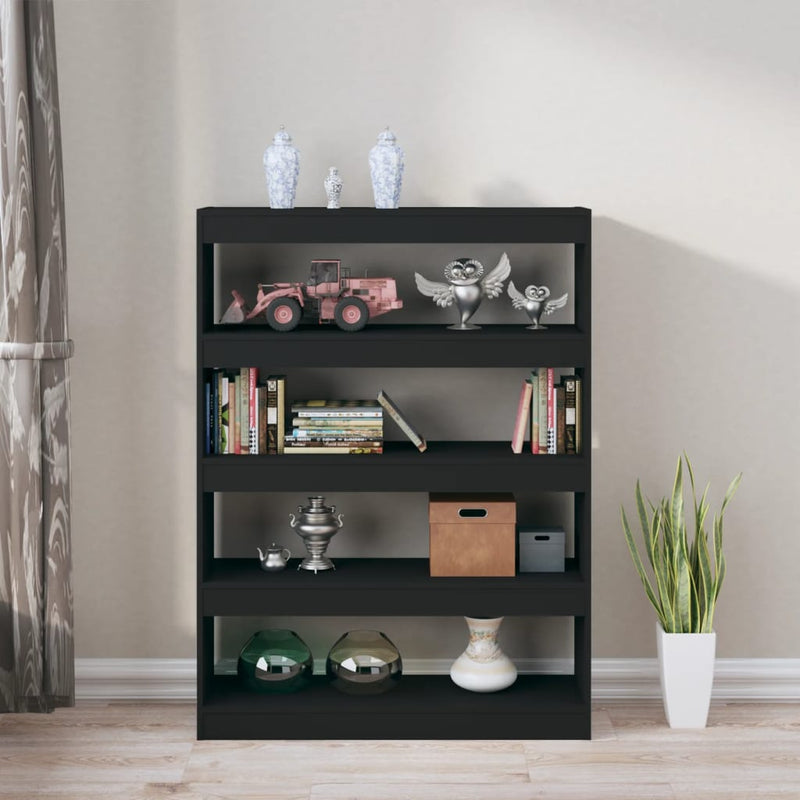 vidaXL Book Cabinet/Room Divider Black 100x30x135 cm