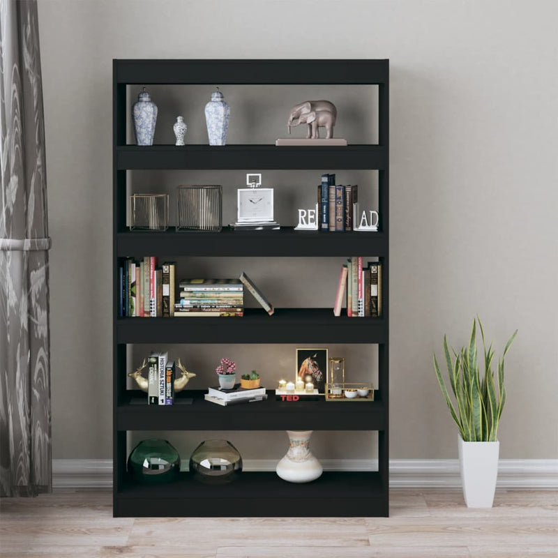 vidaXL Book Cabinet/Room Divider Black 100x30x166 cm