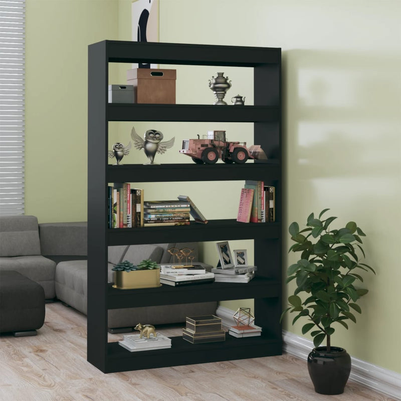vidaXL Book Cabinet/Room Divider Black 100x30x166 cm