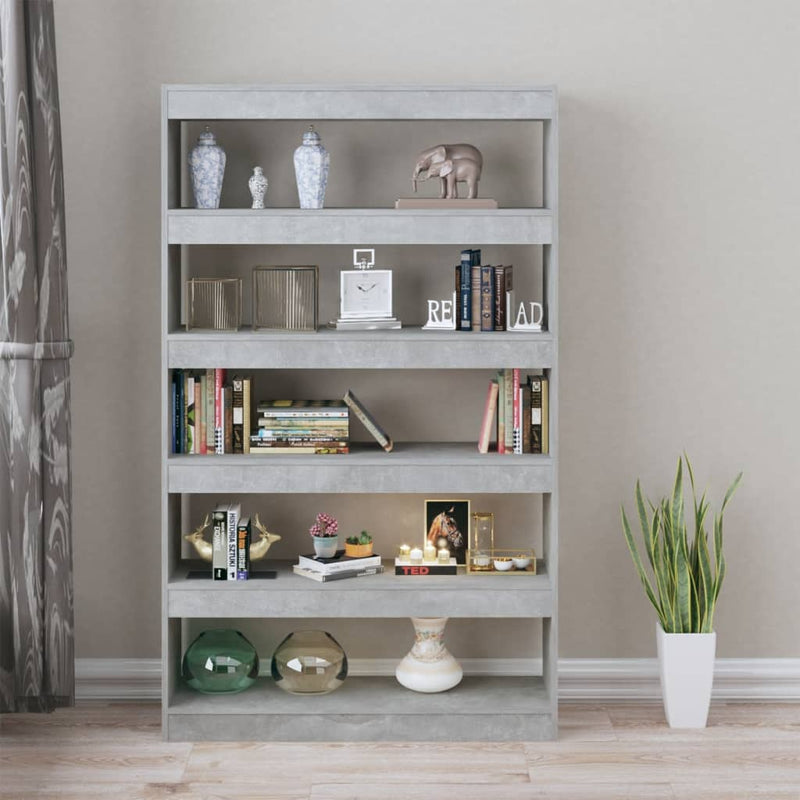 vidaXL Book Cabinet/Room Divider Concrete Grey 100x30x166 cm