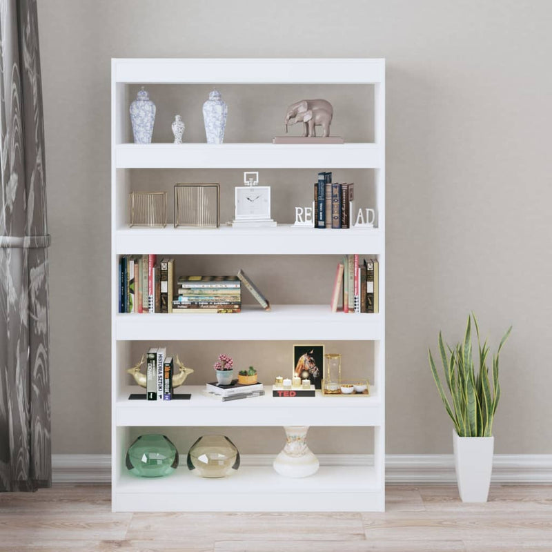 vidaXL Book Cabinet/Room Divider High Gloss White 100x30x166 cm