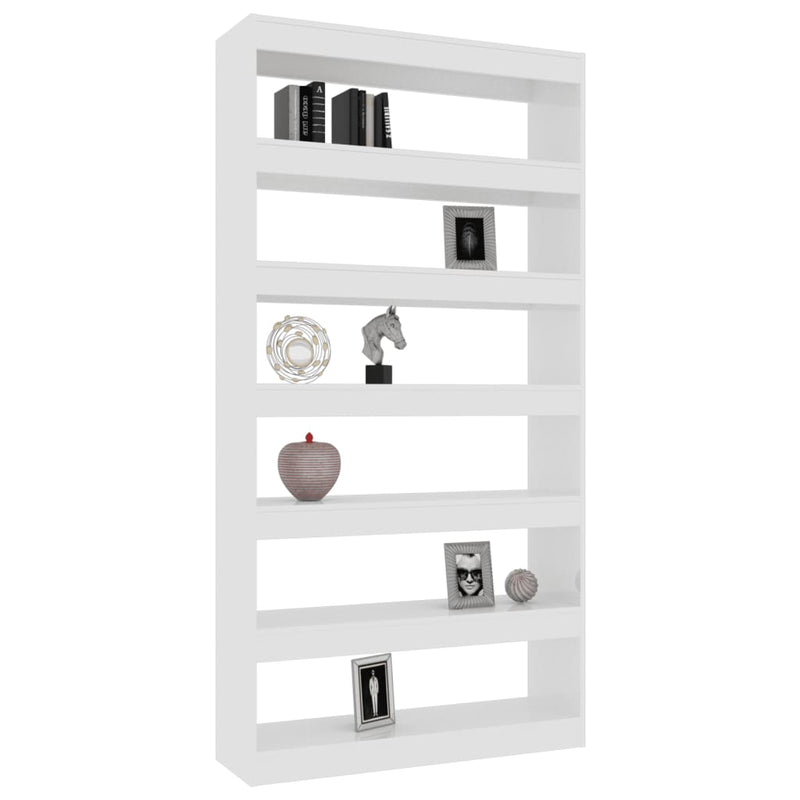 vidaXL Book Cabinet/Room Divider High Gloss White 100x30x198 cm Engineered wood