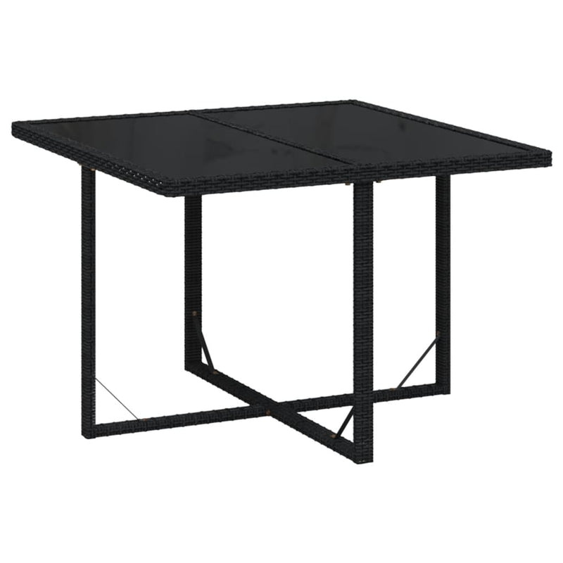 vidaXL 5 Piece Garden Dining Set with Cushions Poly Rattan Black