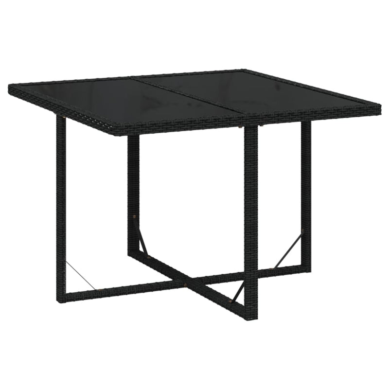 vidaXL 9 Piece Garden Dining Set with Cushions Poly Rattan Black