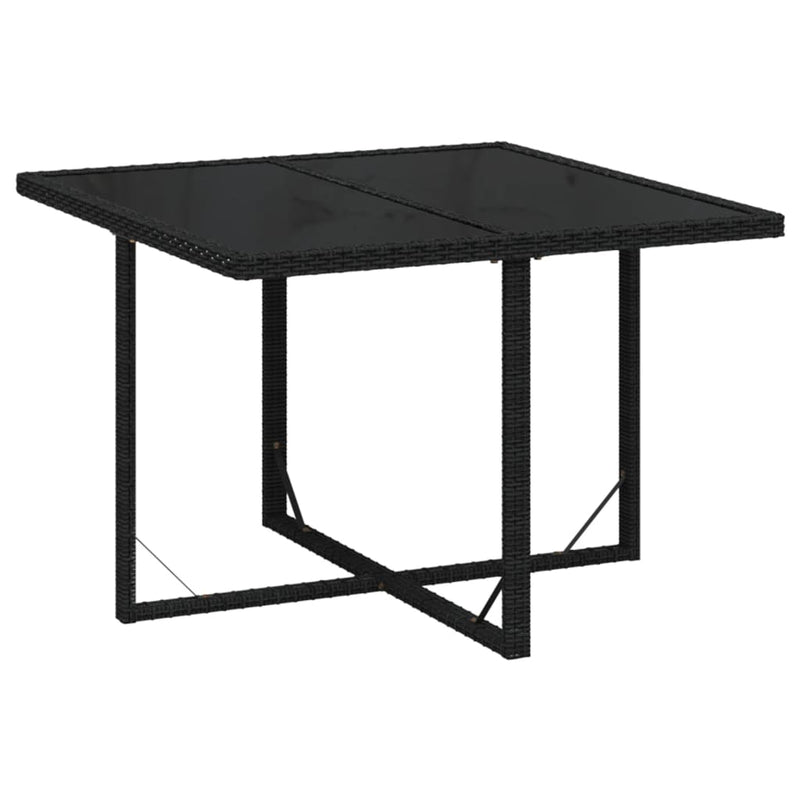 vidaXL 9 Piece Garden Dining Set with Cushions Poly Rattan Black