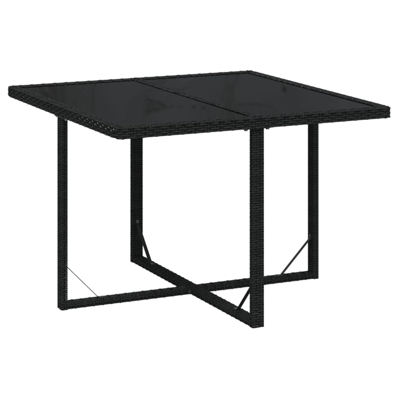 vidaXL 9 Piece Garden Dining Set with Cushions Poly Rattan Black