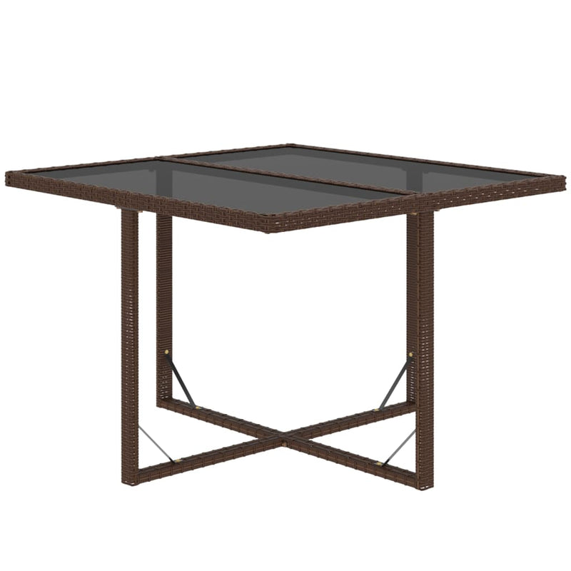 vidaXL 5 Piece Garden Dining Set with Cushions Poly Rattan Brown