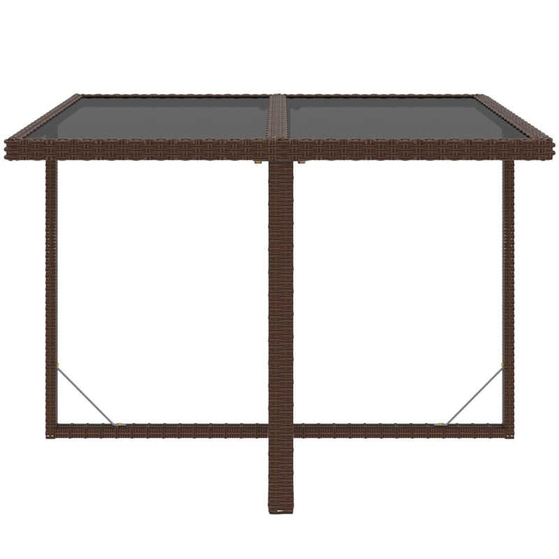 vidaXL 9 Piece Garden Dining Set with Cushions Poly Rattan Brown