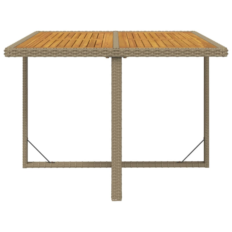 5 Piece Garden Dining Set with Cushions Poly Rattan Beige