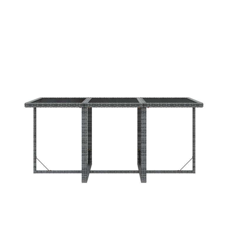 vidaXL 7 Piece Garden Dining Set with Cushions Poly Rattan Grey