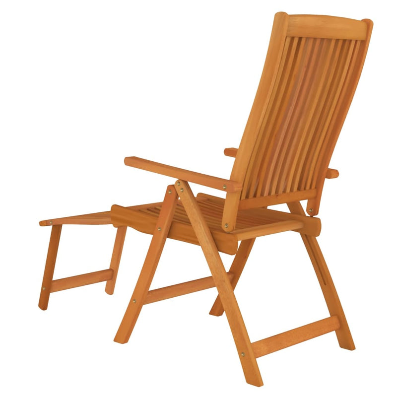 vidaXL Folding Garden Chairs with Footrests 2 pcs Solid Wood Eucalyptus