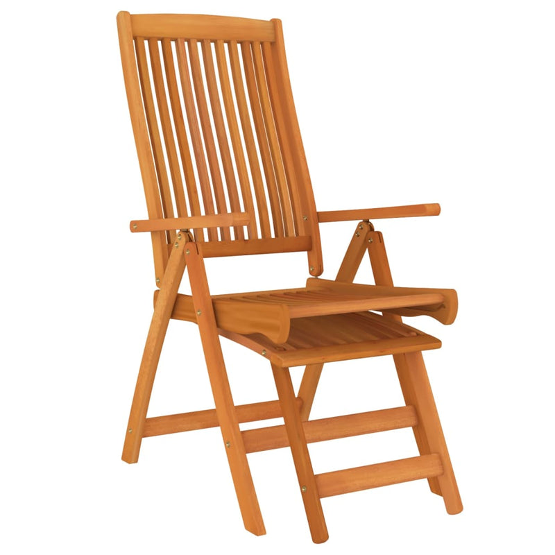 vidaXL Folding Garden Chairs with Footrests 2 pcs Solid Wood Eucalyptus