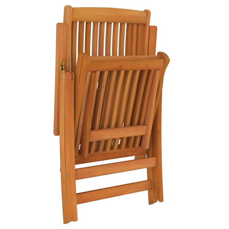 vidaXL Folding Garden Chairs with Footrests 2 pcs Solid Wood Eucalyptus
