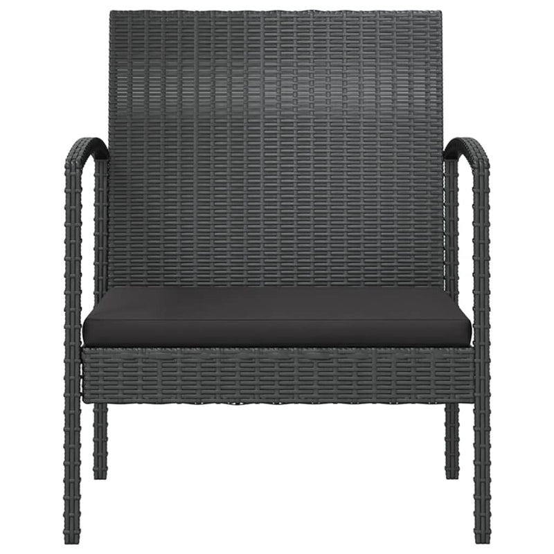 vidaXL 8 Piece Garden Lounge Set with Cushions Poly Rattan Black