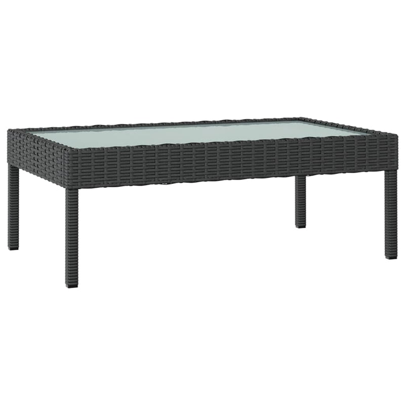 vidaXL 8 Piece Garden Lounge Set with Cushions Poly Rattan Black