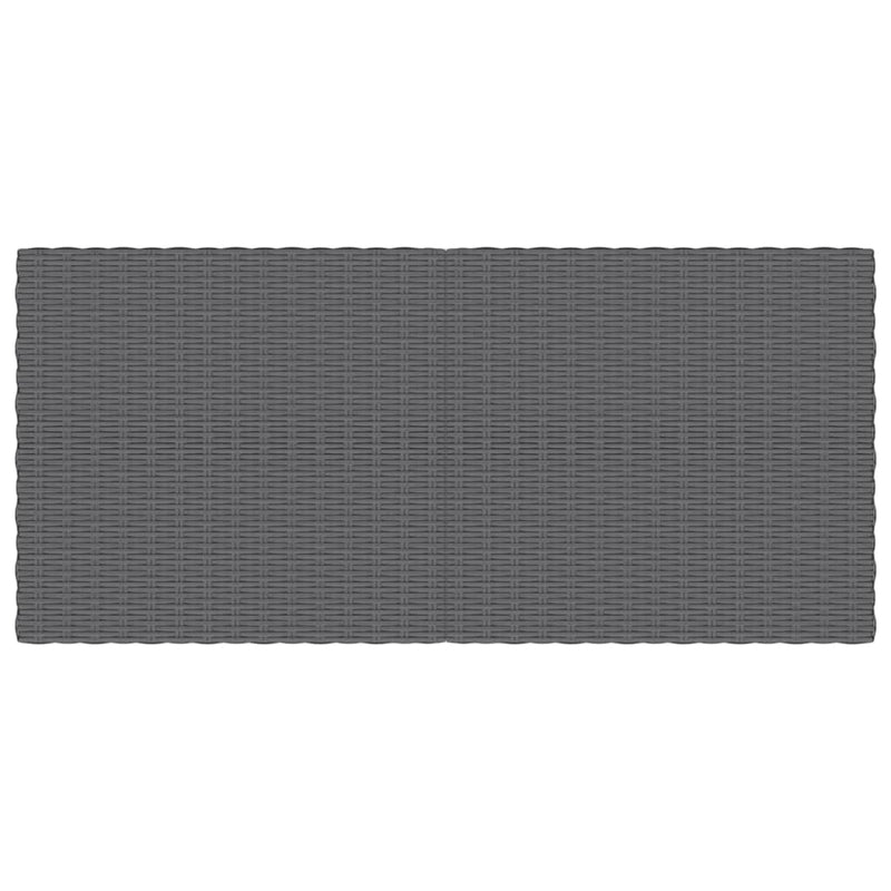 vidaXL Garden Coffee Table Dark Grey Half Round Poly Rattan