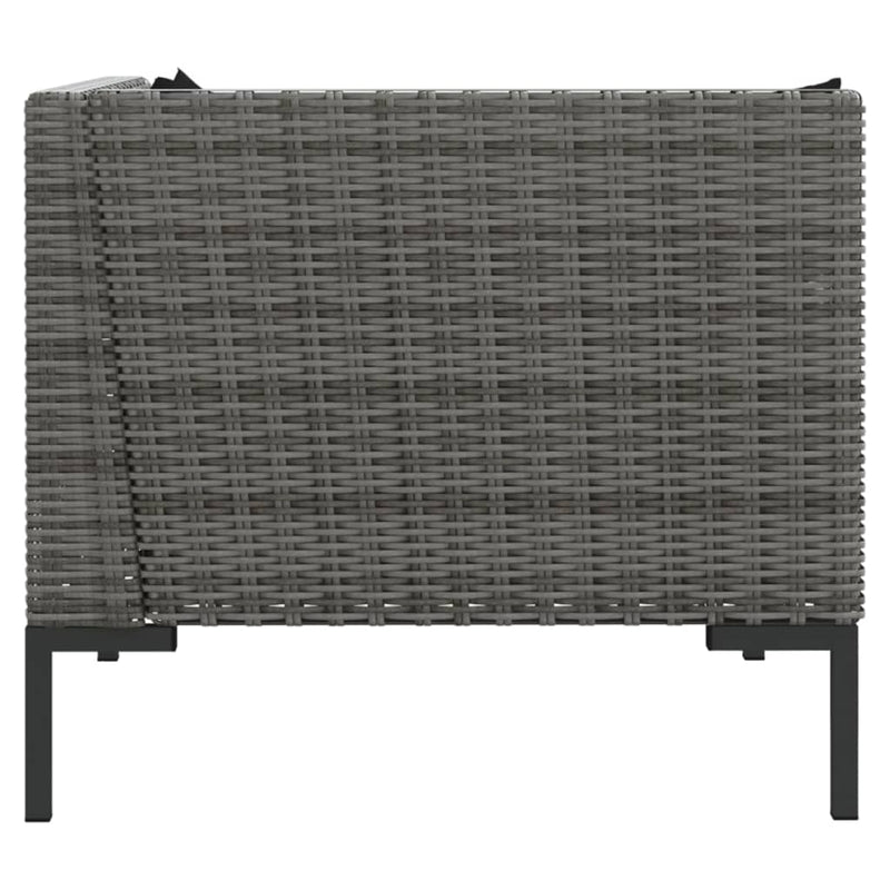 vidaXL Garden Sofas 2pcs with Cushions Half Round Poly Rattan