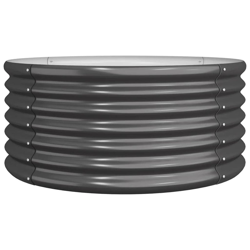 vidaXL Garden Planter Galvanised Steel 80x80x36 cm Anthracite