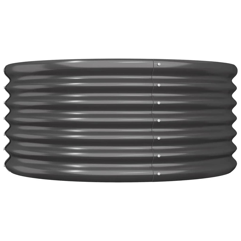 vidaXL Garden Planter Galvanised Steel 80x80x36 cm Anthracite