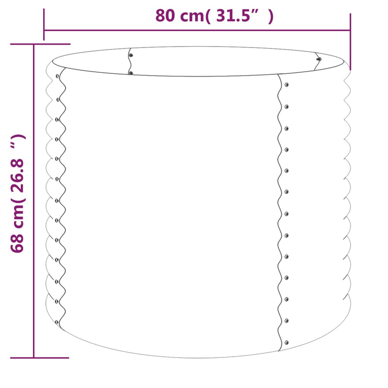vidaXL Garden Planter Galvanised Steel 80x80x68 cm Green