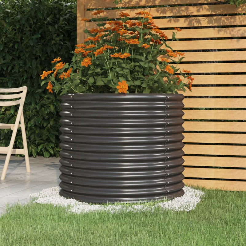 vidaXL Garden Planter Galvanised Steel 80x80x68 cm Anthracite