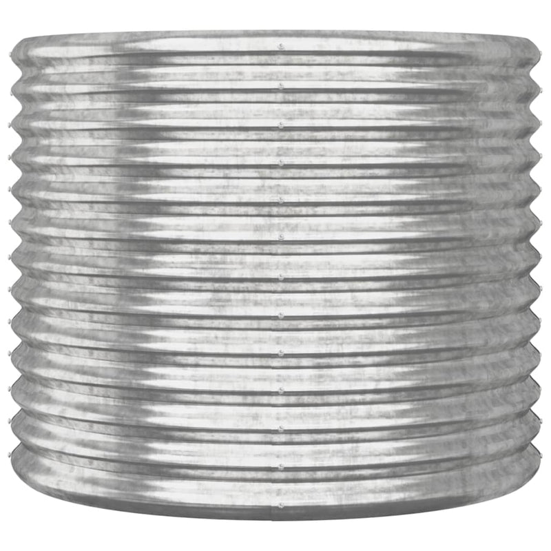 vidaXL Garden Planter Galvanised Steel 80x80x68 cm Silver