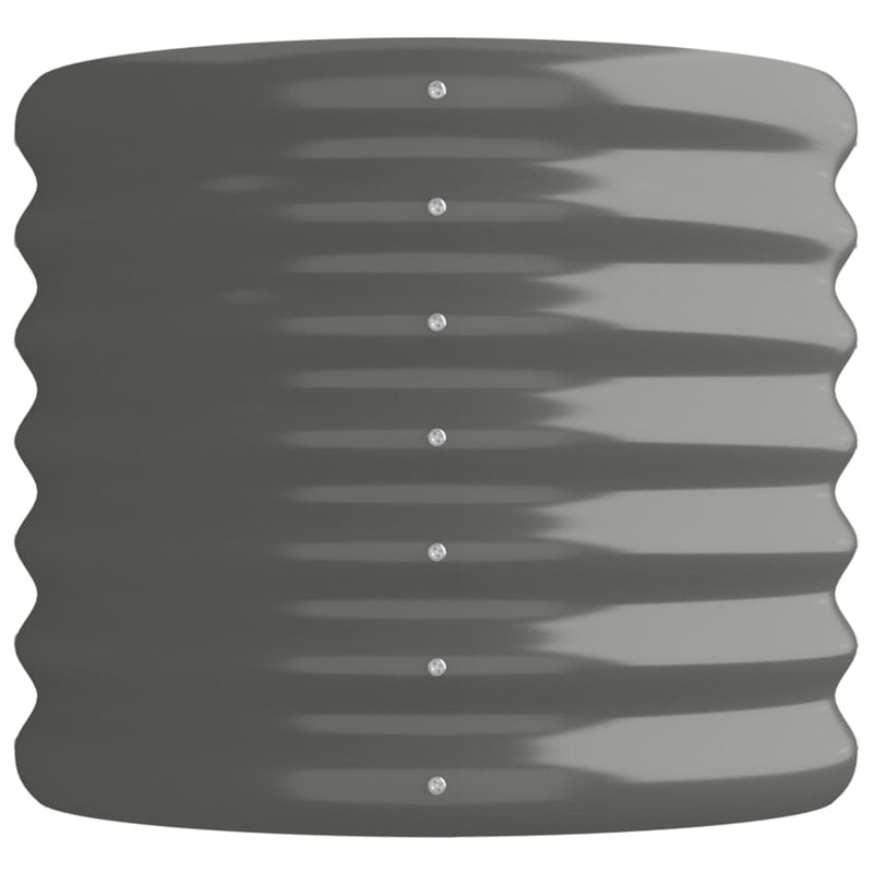 vidaXL Garden Raised Bed Galvanised Steel 114x40x36 cm Grey