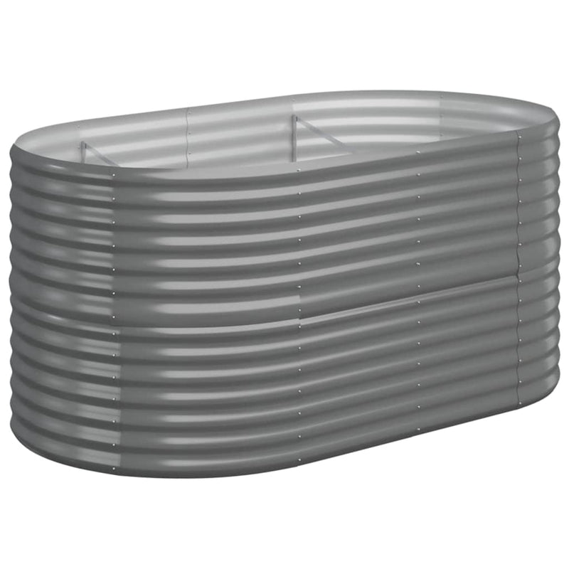 vidaXL Garden Raised Bed Galvanised Steel 152x80x68 cm Grey