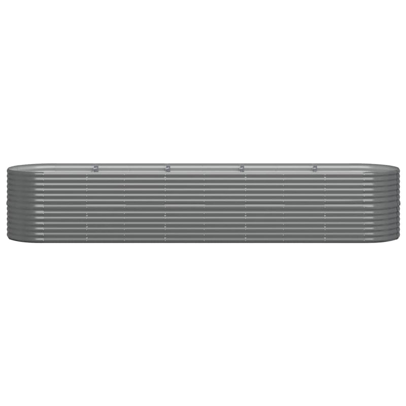 vidaXL Garden Raised Bed Galvanised Steel 368x80x68 cm Grey