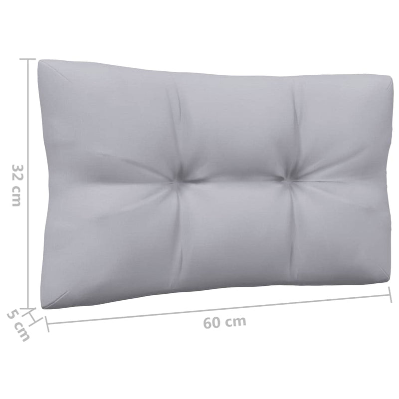 vidaXL 3 Piece Garden Lounge Set with Grey Cushions Pinewood