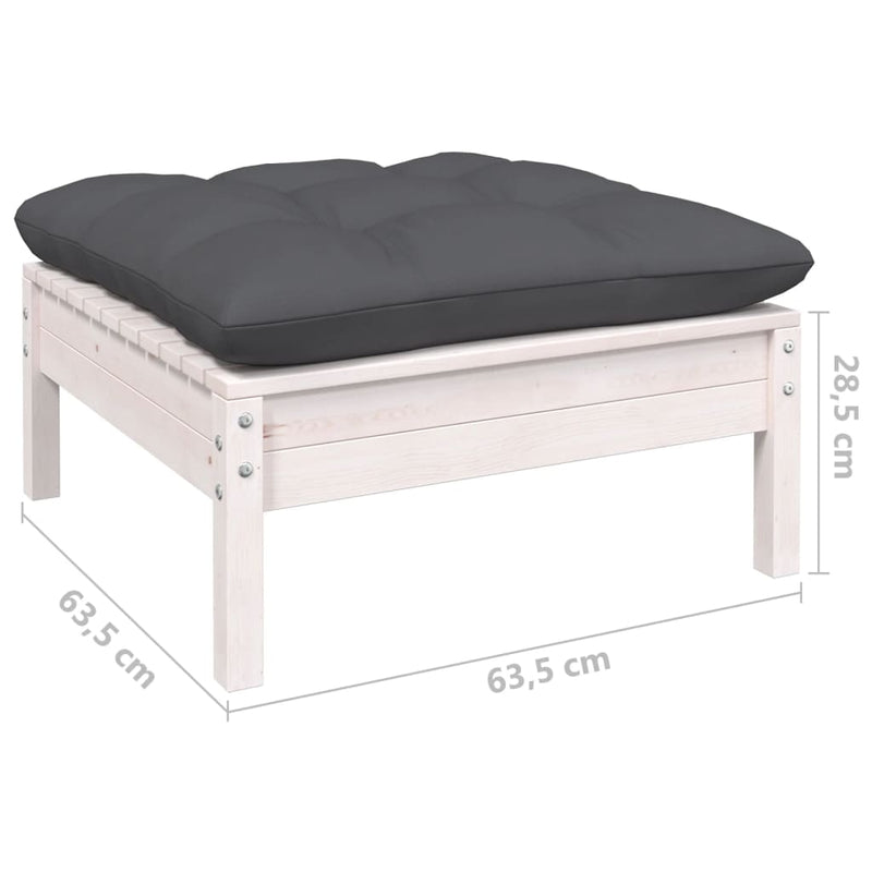vidaXL 3 Piece Garden Lounge Set with Anthracite Cushions Pinewood