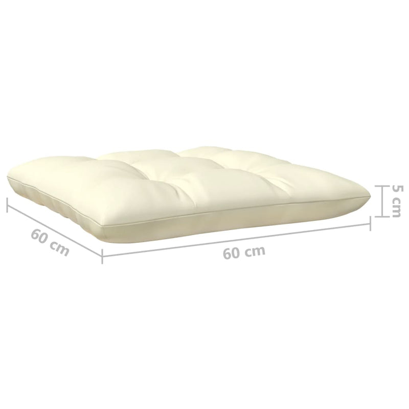 vidaXL 5 Piece Garden Lounge Set with Cream Cushions Pinewood