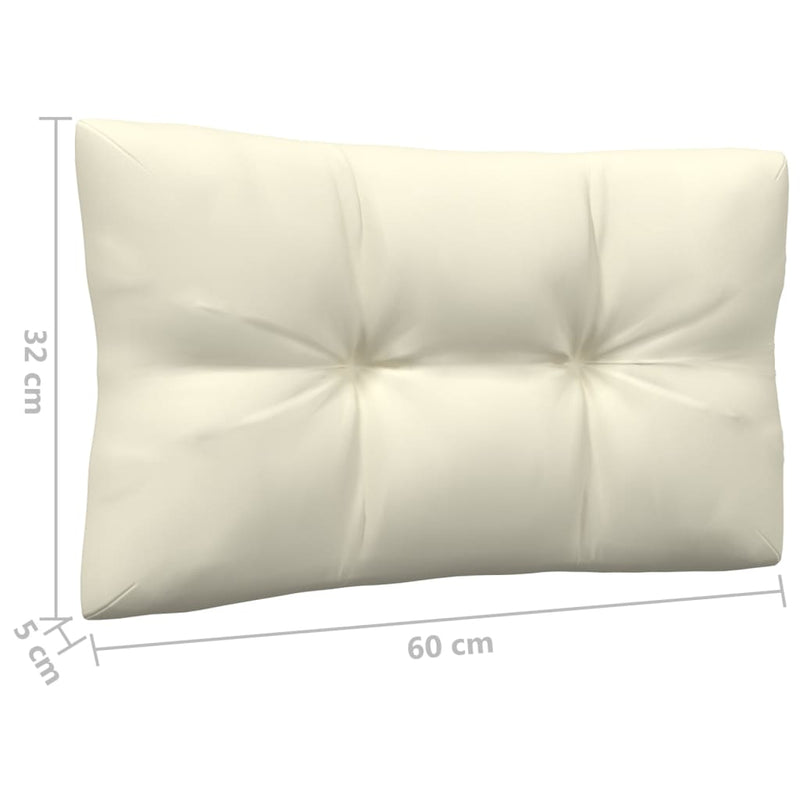 vidaXL 2-Seater Garden Sofa with Cream Cushions Solid Wood Pine