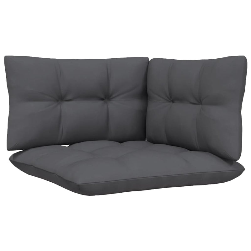 vidaXL 2-Seater Garden Sofa with Anthracite Cushions Solid Wood Pine
