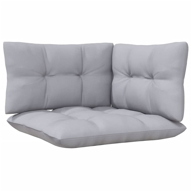 vidaXL 5 Piece Garden Lounge Set with Grey Cushions Pinewood