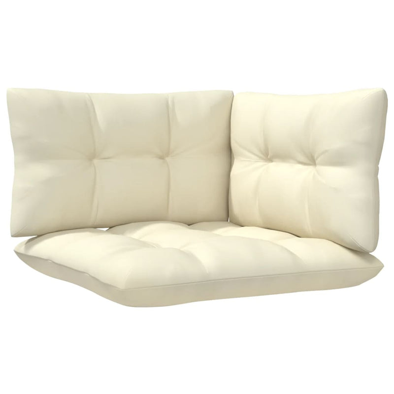 vidaXL 8 Piece Garden Lounge Set with Cream Cushions Pinewood