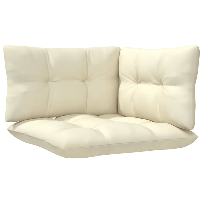vidaXL 9 Piece Garden Lounge Set with Cream Cushions Pinewood