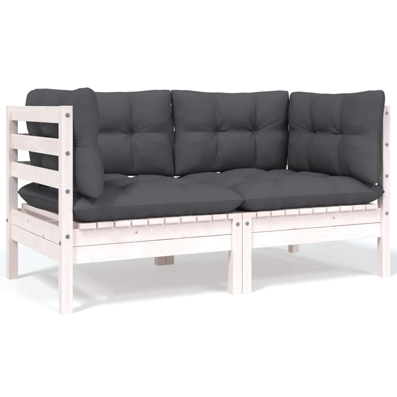 vidaXL 9 Piece Garden Lounge Set with Anthracite Cushions Pinewood