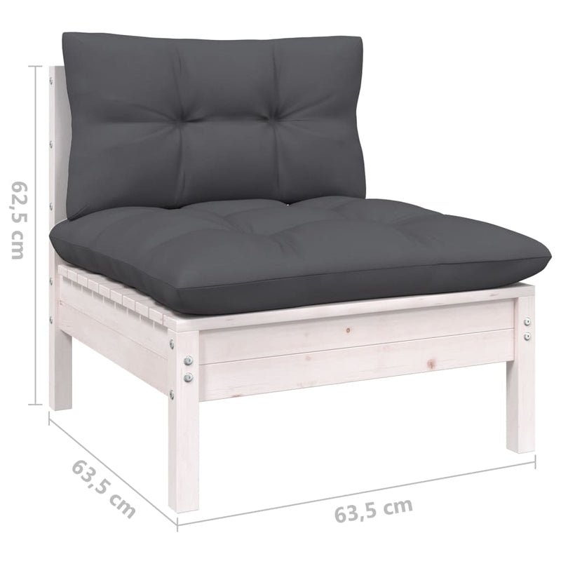 vidaXL 4 Piece Garden Lounge Set with Anthracite Cushions Pinewood