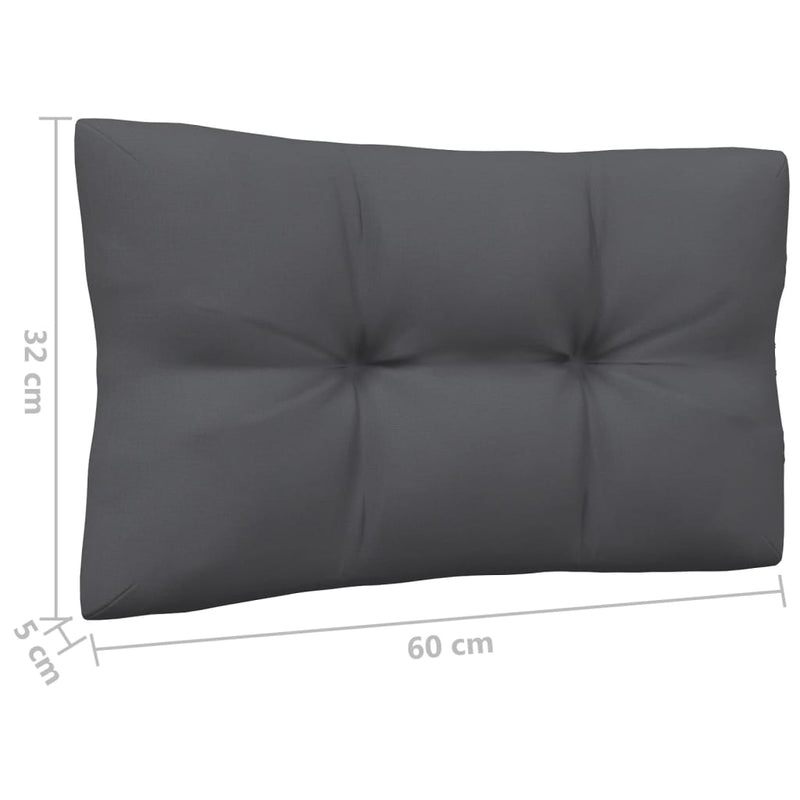 vidaXL 3-Seater Garden Sofa with Anthracite Cushions Solid Pinewood