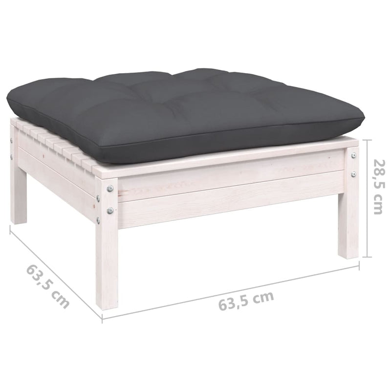 vidaXL 4 Piece Garden Lounge Set with Anthracite Cushions Pinewood