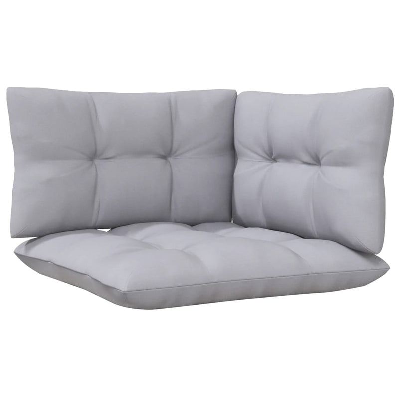 vidaXL 6 Piece Garden Lounge Set with Grey Cushions Pinewood