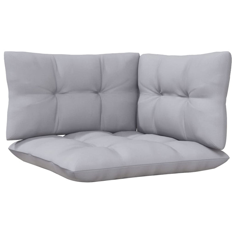 vidaXL 7 Piece Garden Lounge Set with Grey Cushions Pinewood