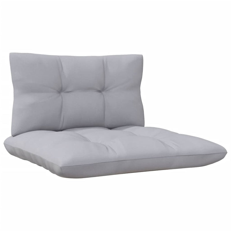 vidaXL 7 Piece Garden Lounge Set with Grey Cushions Pinewood