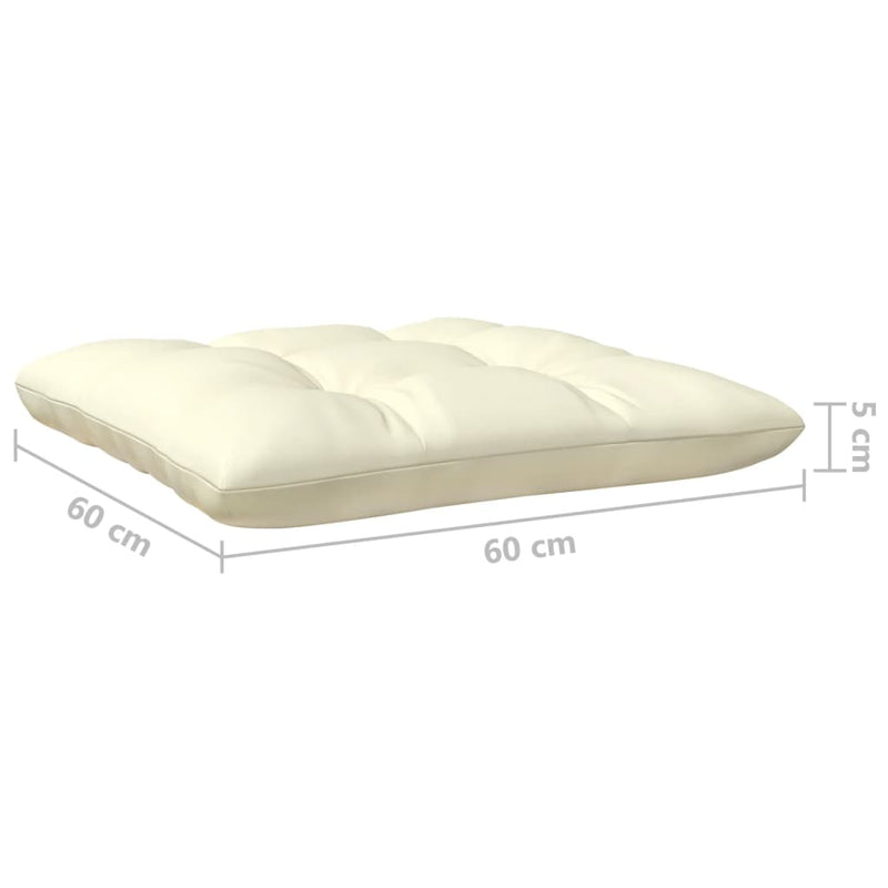 vidaXL 7 Piece Garden Lounge Set with Cream Cushions Pinewood