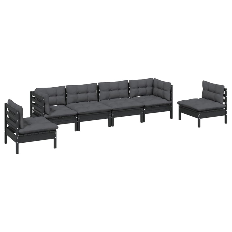 vidaXL 6 Piece Garden Lounge Set with Cushions Solid Pinewood